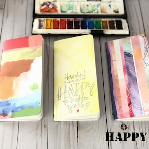 Juego de 3 cuadernos de acuarela, recambio para cuaderno de viaje, cuaderno de bocetos de bolsillo, regalo para artistas, cuaderno de dibujo pequeño, folleto con inserto TN regular