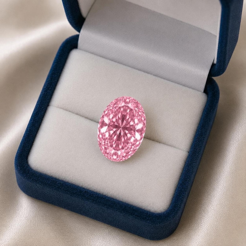 Pink Lab Diamond, 5 Carat Fancy Light Oval Cut Loose Stone - Etsy