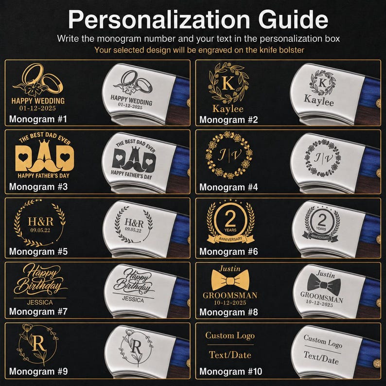 Priority Processing | Custom Monogram Engraving & Fast Shipping for Knives image 2