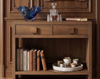 Mid Century Modern Console Table with Drawers, dollhouse furniture , Slim console table , Tv Stand