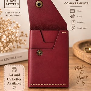 Leather Card Holder Wallet PDF Pattern | Full capacity wallet Sewing Template (Digital Download)