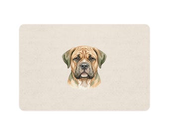 Bullmastiff Portrait Pet Food Mat | Dog Feeding Placemat 12x18