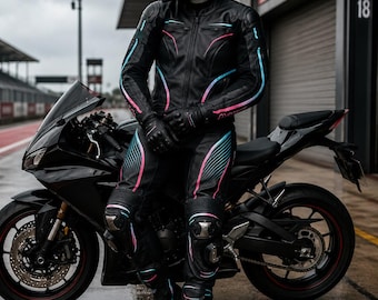 Tweedelig motorpak, op maat gemaakt leren racepak, racepak voor circuitdagen, sportmotorkleding, leren racepakken voor dames en heren