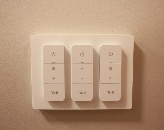 Featured listing image: ZiyaDock™ Screwless Philips Hue V2 Dimmer Wallplate – 3-Gang Decora Compatible Triple Remote (RRR)