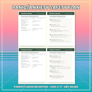 Panic Attack Safety Plan — Parent/Caregiver Edition | Ages 3-17 | Proactive and In-the-Moment Response Card | DBT-Based | Digital Download