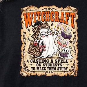 Witchcraft Casting A Spell To Make Them Study Halloween Teacher Shirt, Comfort Colors Tee, Funny Spooky Teacher Gift