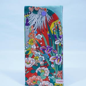 Glasses Case with Snap / Pencil case pouch made from Vintage Silk Kimono
