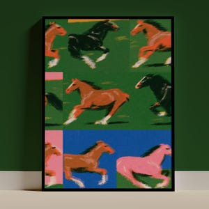 Séquence de chevaux au galop | Style Eadweard Muybridge | Affiche sur le mouvement équestre | Impression giclée