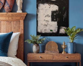 Large Textured Abstract Mural: Wabi-Sabi Style Painting, Modern Home Decor