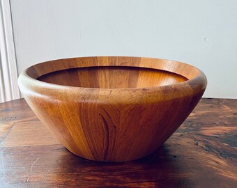 Danish Teak Bowl Nissen Staved Wood Salad Bowl