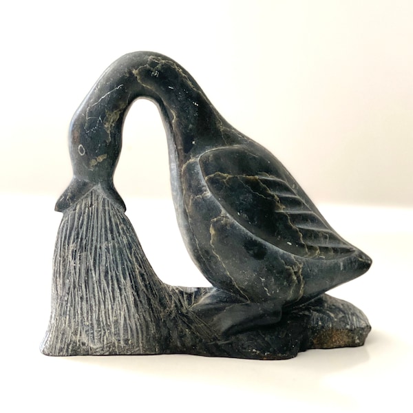 Bird Inuit Indigenous people of Cape Dorset Canada Soap Stone Carving