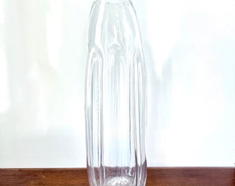 Blenko Blown Ribbed Glass by Don Shepard Large Tall Floor Vase 23” inches