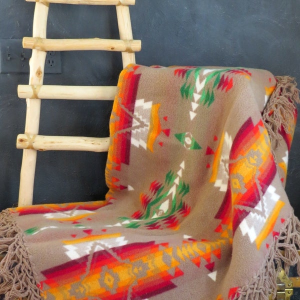 Vintage Chief Joseph Pendleton Shawl throw blanket with Fringe 56" x 58" Beaver State