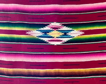 Red Wool Saltillo Serape Table Runner