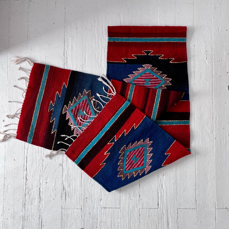 Handwoven Indigenous People Zapotec Wool Rug Runner Etsy