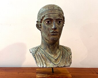 Charioteer of Delphi Bust Identical Museum Reproduction Replica