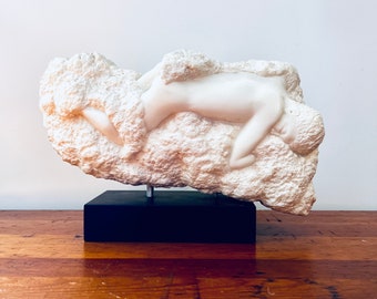 Peggy Mach "Cloud Phantasy" Marble Stone Sculpture Vintage Alva Museum Replica Mid-Century Art