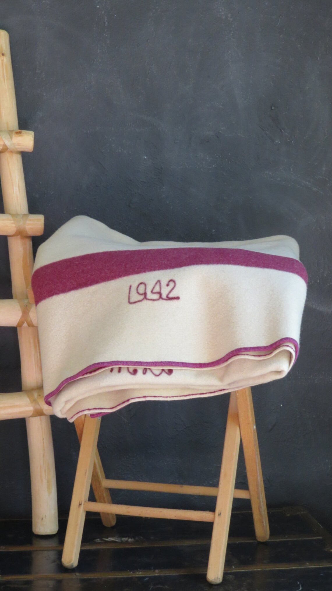 Vintage Army Blanket. Wool Army Blanket. 1940's era. Army Etsy