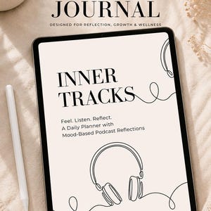 Digital Self Care Journal Guided Reflection Journal Mood Tracker Podcast Recommendations Goodnotes Hyperlinked PDF