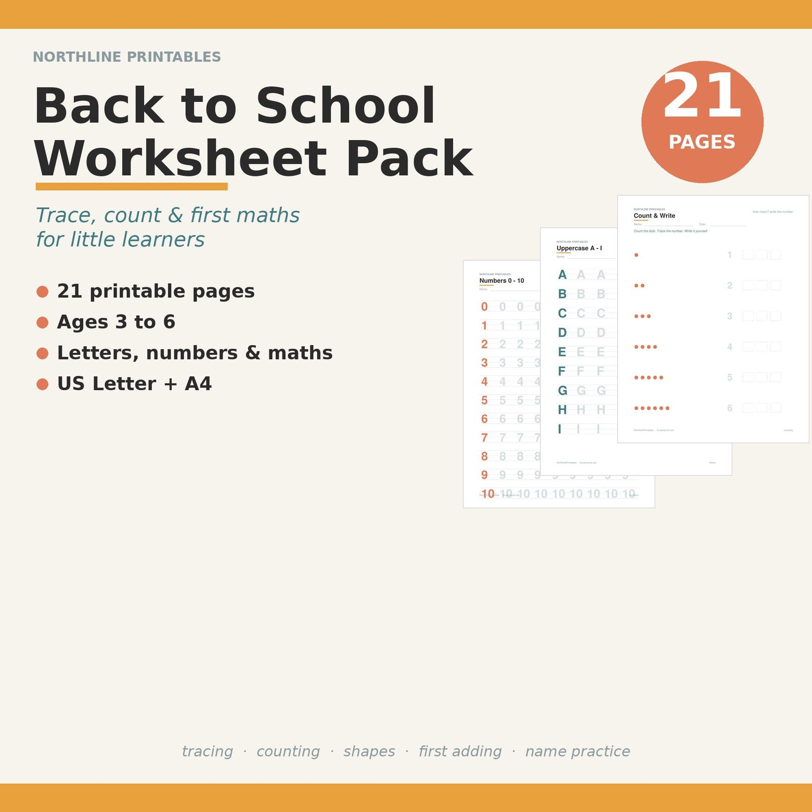 Preschool Tracing Worksheets, Back to School | Alphabet, Numbers ...