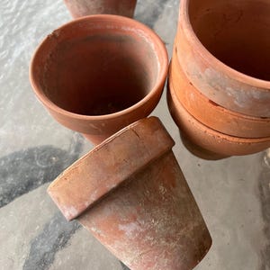 Antique Terra Cotta Clay Flower Pot, 3" high