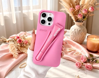 Siliconen telefoonhoesje met lipglosshouder, op beauty geïnspireerd iPhone-hoesje (iPhone 11-17)