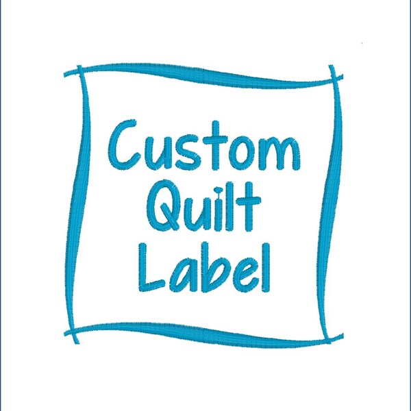 Wavy Frame Custom Embroidered Quilt Label