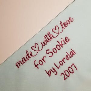 Made with Love Large Corner Quilt Label