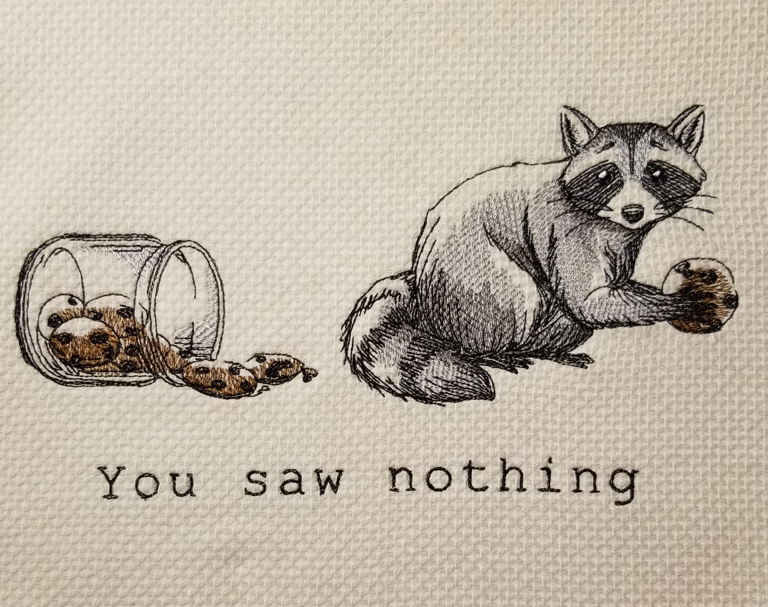 Kitchen Towel - Mischievous Raccoon - Etsy