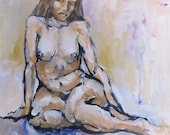 BLUE nude figure painting
