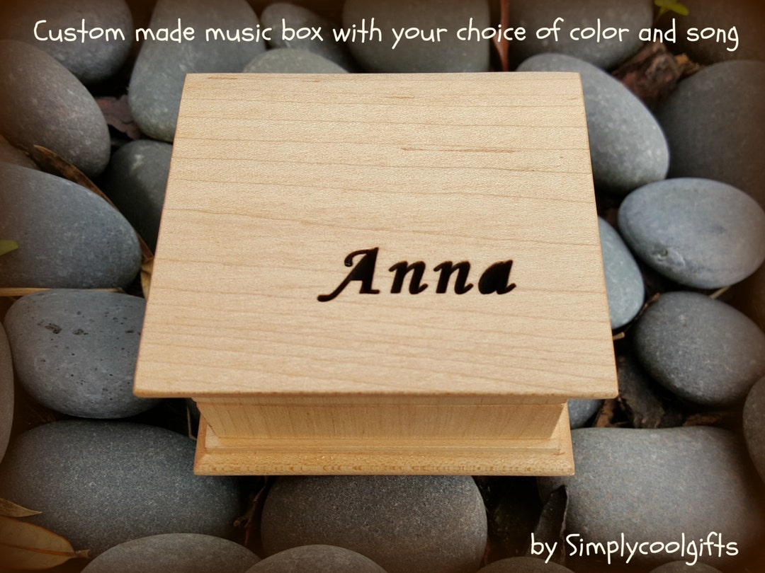 Custom Music Box Name Engraved Gift Personalized Box, Wooden Music Box