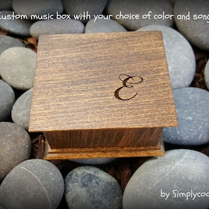 Monogrammed music box, wooden music box, custom made music box, customized music box, personalized music box,