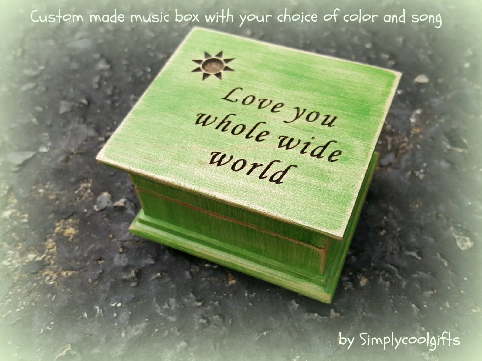 Music Box Wooden Music Box Custom Made Music Box Love You Etsy