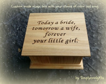 Mother of the Bride - Engraved Mom gift - Wedding Music Box for Mom of Bride, custom made gift, choose your song, by Simplycoolgifts