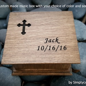 baptism music box, christening music box, music box, music boxes, wood music box, customized music box, personalized music box, baby gift