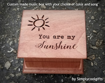 You are my sunshine - Mom birthday gift idea - Sunshine Music Box - Custom music box with You are my sunshine on the top, Easter gift box