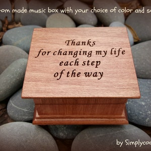 music box, wooden music box, custom made music box, thank you gift, personalized music box, graduation gift, gift for mom, for teacher,