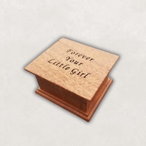 Forever Your Little Girl Music Box – Personalized Wooden Wind Up Box, Custom Song Choice, Sentimental Gift for Dad or Mom from Daughter