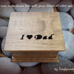 music box, wooden music box, custom music box, dad music box, personalized music box, music box for dad, fathers day, dad gift,