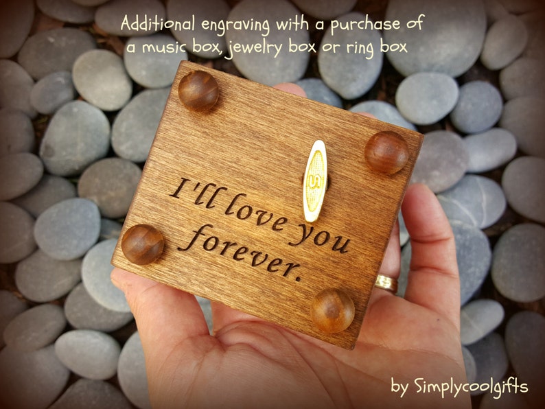 Additional engraving for your custom made music boxes, jewelry boxes or ring boxes 