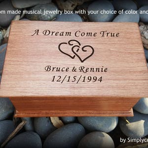 music box, jewelry box, gift for bride, gift for groom, A Dream Come True, personalized wedding gift, custom wedding, simplycoolgifts