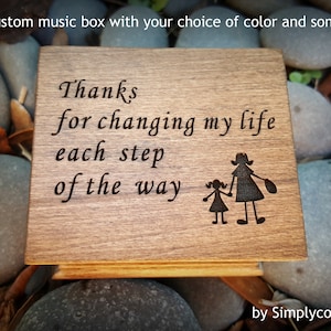 Mother of Bride gift - Wooden Music Box - Thank You Mom - Music Box Custom Song - Gift From Bride - Perfect Gift For Mom