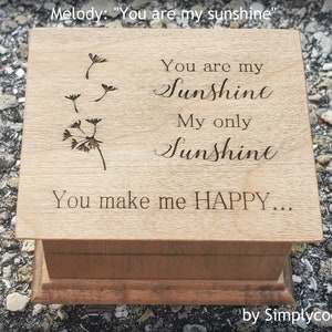 boîte à musique, boîte à musique en bois, boîtes à musique, cadeau maman, cadeau pour maman, boîte à musique maman, cadeau de dernière minute, tu es mon soleil, cadeau de fête des mères