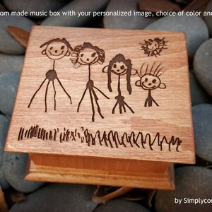custom image music box, music box, wooden music box, custom made music box, personalized music box, gift for mom, Mommy, Simplycoolgifts