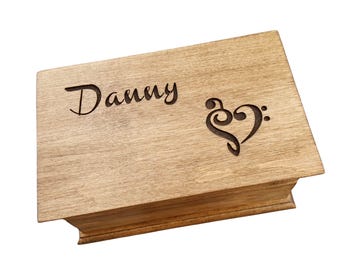 Custom Music Jewelry Box – Large Wind-Up Gift for Music Teacher, Musician or Recital, Choose Song, Color & Name, Handmade in USA