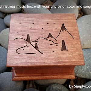Winter Wonderland Music Box - Custom-made music box, choose song and color, Christmas gift idea