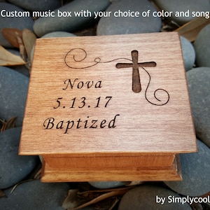 baptism music box, christening music box, music box, music boxes, wood music box, customized music box, personalized music box, baby gift