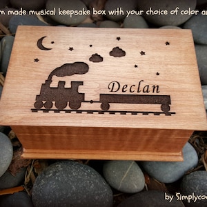 train, train gift, music box, jewelry box,train theme gift, custom keepsake box, musical jewelry box, birthday gift, personalized train gift