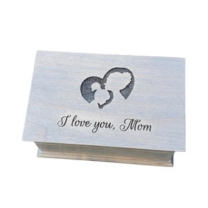 Music Box Choose Your Song – Personalized Gift for Mom, Custom Engraved Wooden Jewelry Box, Mother’s Day Keepsake