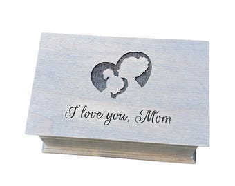 Music Box Choose Your Song – Personalized Gift for Mom, Custom Engraved Wooden Jewelry Box, Mother’s Day Keepsake